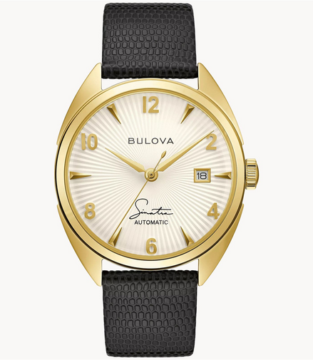 Bulova Men's Frank Sintra "Fly Me To The Moon" Black Leather Strap Watch