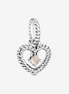 Pandora Moments June Misty Rose Beaded Heart Dangle Charm