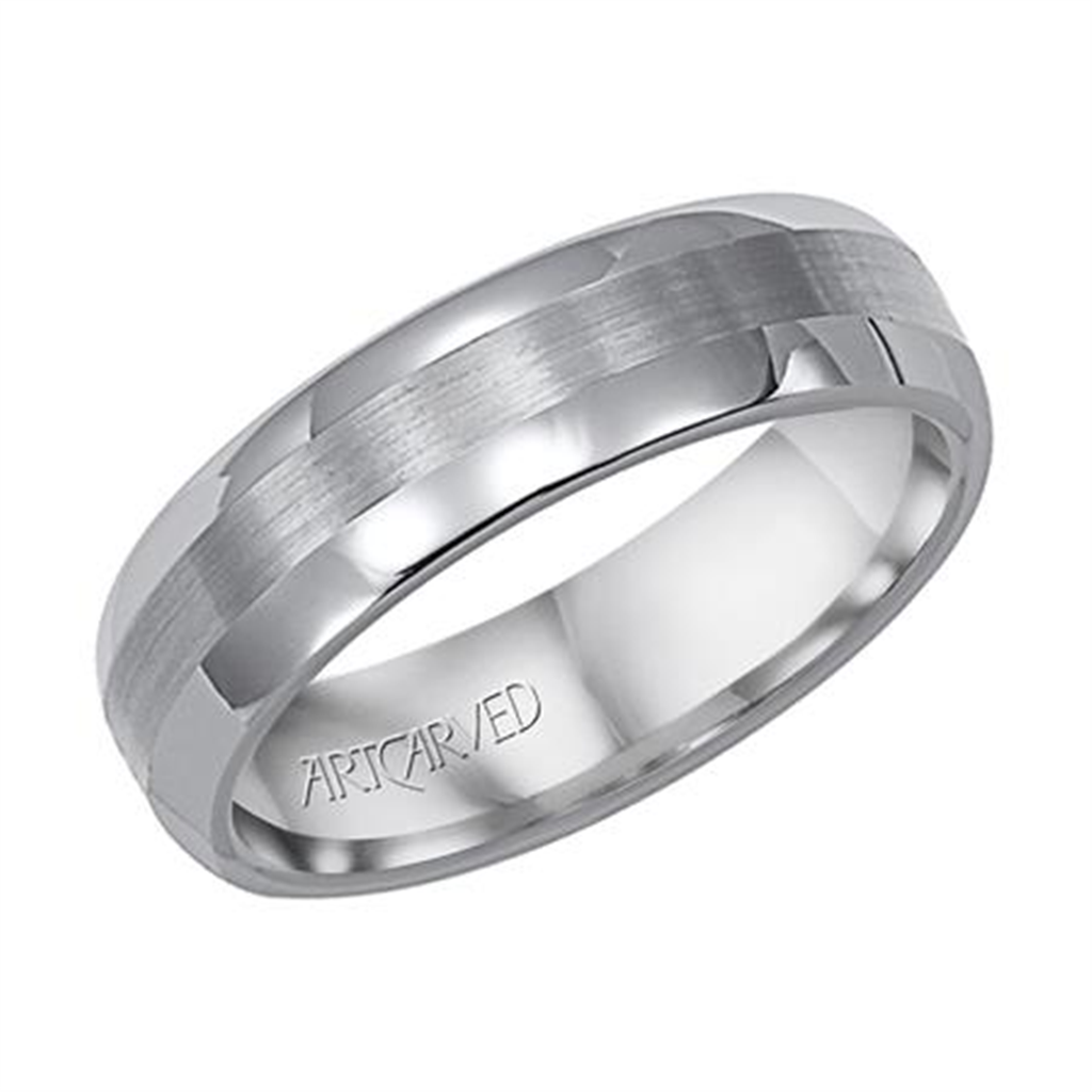 Artcarved White Tungsten Carbide Band