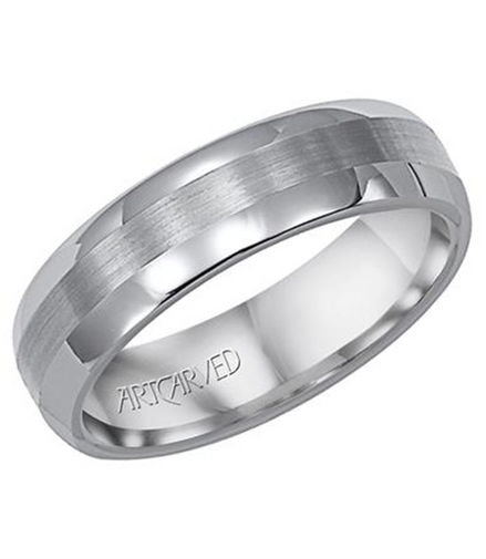 Artcarved White Tungsten Carbide Band