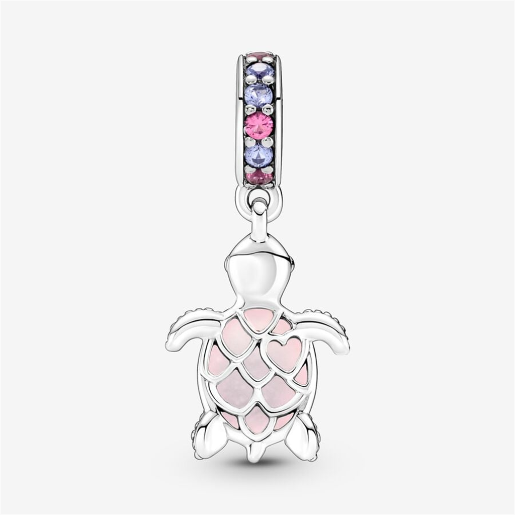 Pandora Moments Murano Glass Pink Sea Turtle Dangle Charm
