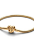 Pandora Moments Family Tree Heart Clasp Gold-Plated Snake Chain Bracelet Size 21