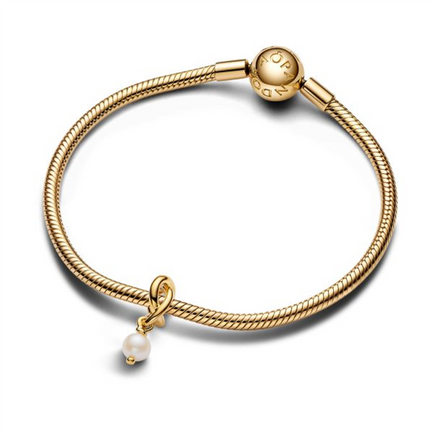 Pandora Moments June Birthstone Treated Freshwater Cultured Pearl Eternity Circle Dangle Charm