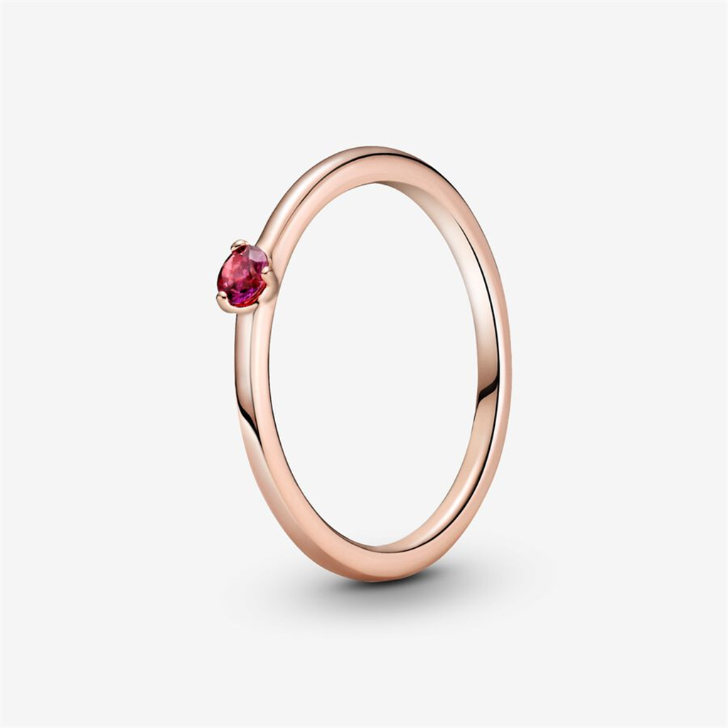 Pandora Timeless Red Solitaire Ring Size 7