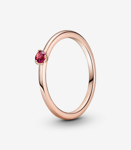 Pandora Timeless Red Solitaire Ring Size 7