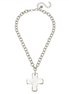 Susan Shaw Silver Solid Cross Necklace