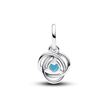 Pandora Moments December Turquoise Blue Eternity Circle Dangle Charm