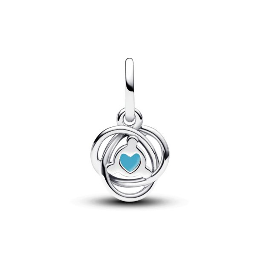Pandora Moments December Turquoise Blue Eternity Circle Dangle Charm