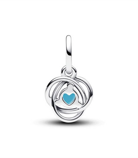 Pandora Moments December Turquoise Blue Eternity Circle Dangle Charm