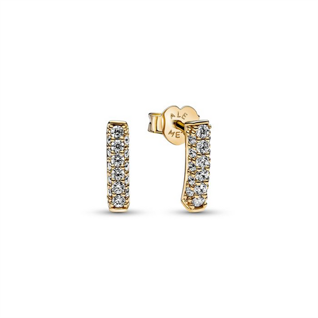 Pandora Timeless Pavé Single-Row Bar Stud Earrings