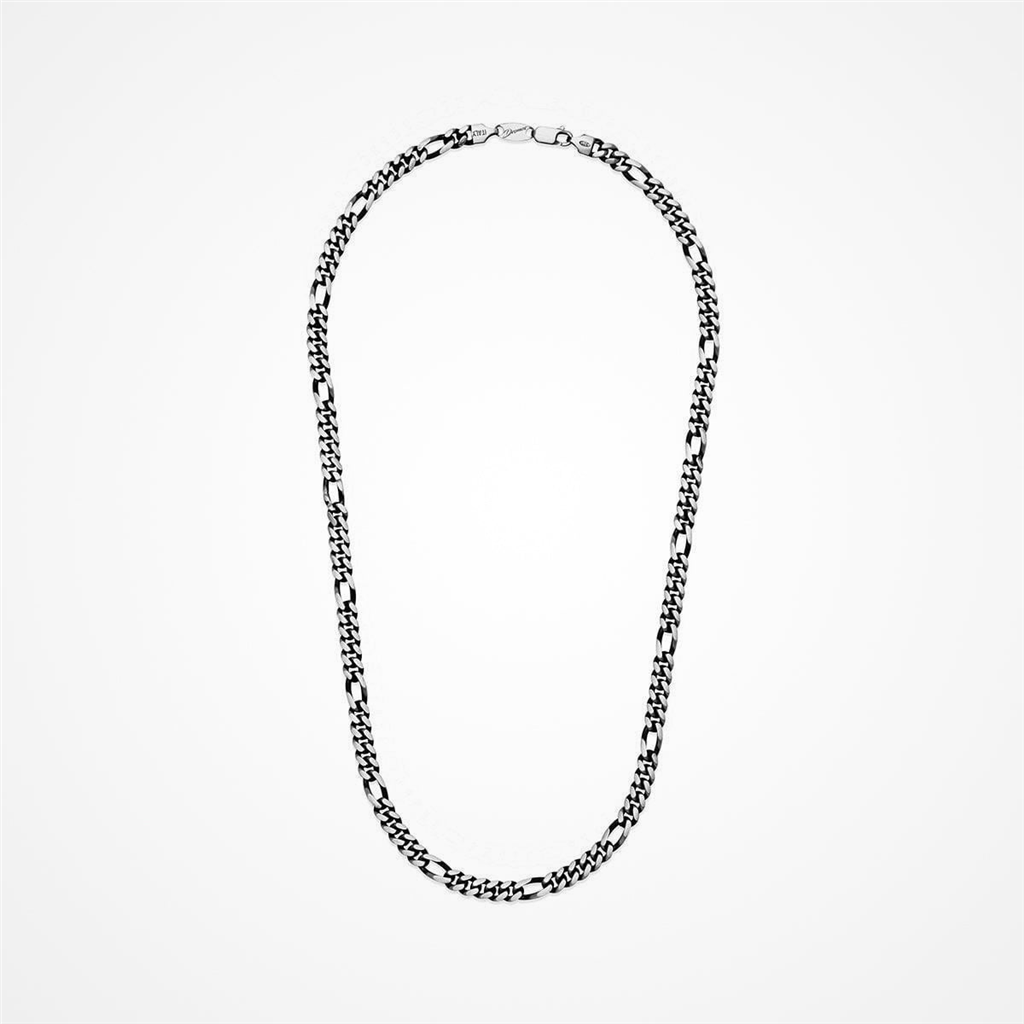 Desmos Men's Vintage Rhodium Miami Figaro Chain 22"
