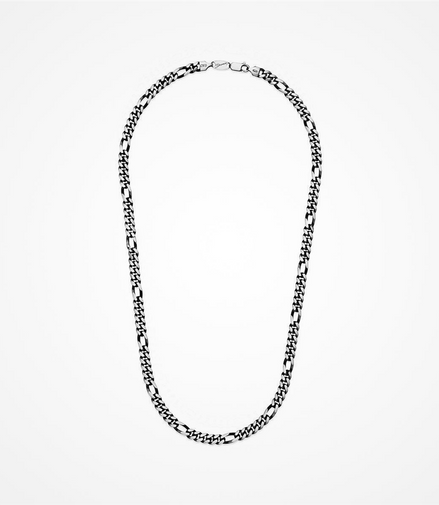 Desmos Men's Vintage Rhodium Miami Figaro Chain 22"