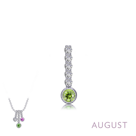 Lafonn 0.32 CTW Simulated Diamond And Simulated Peridot August Birthstone Love Pendant