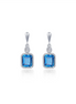 Lafonn Sterling Silver Simulated DIamond And Blue Topaz December Birthstone Dangle Earring