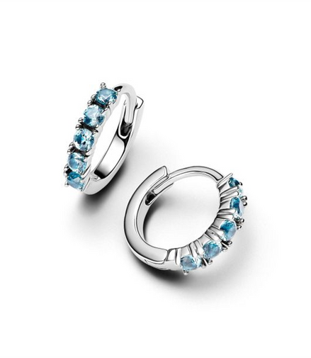 Pandora Timeless Light Blue Huggie Earrings