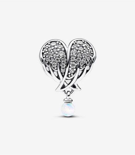 Pandora Moments Sparkling Angel Wings & Heart Charm