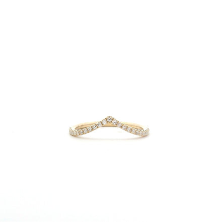 14K Yellow Gold Diamond Wishbone Fashion Ring