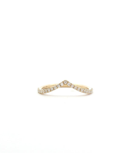 14K Yellow Gold Diamond Wishbone Fashion Ring