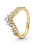 Pandora Timeless Gold Plated Wish Tiara Ring Size 7