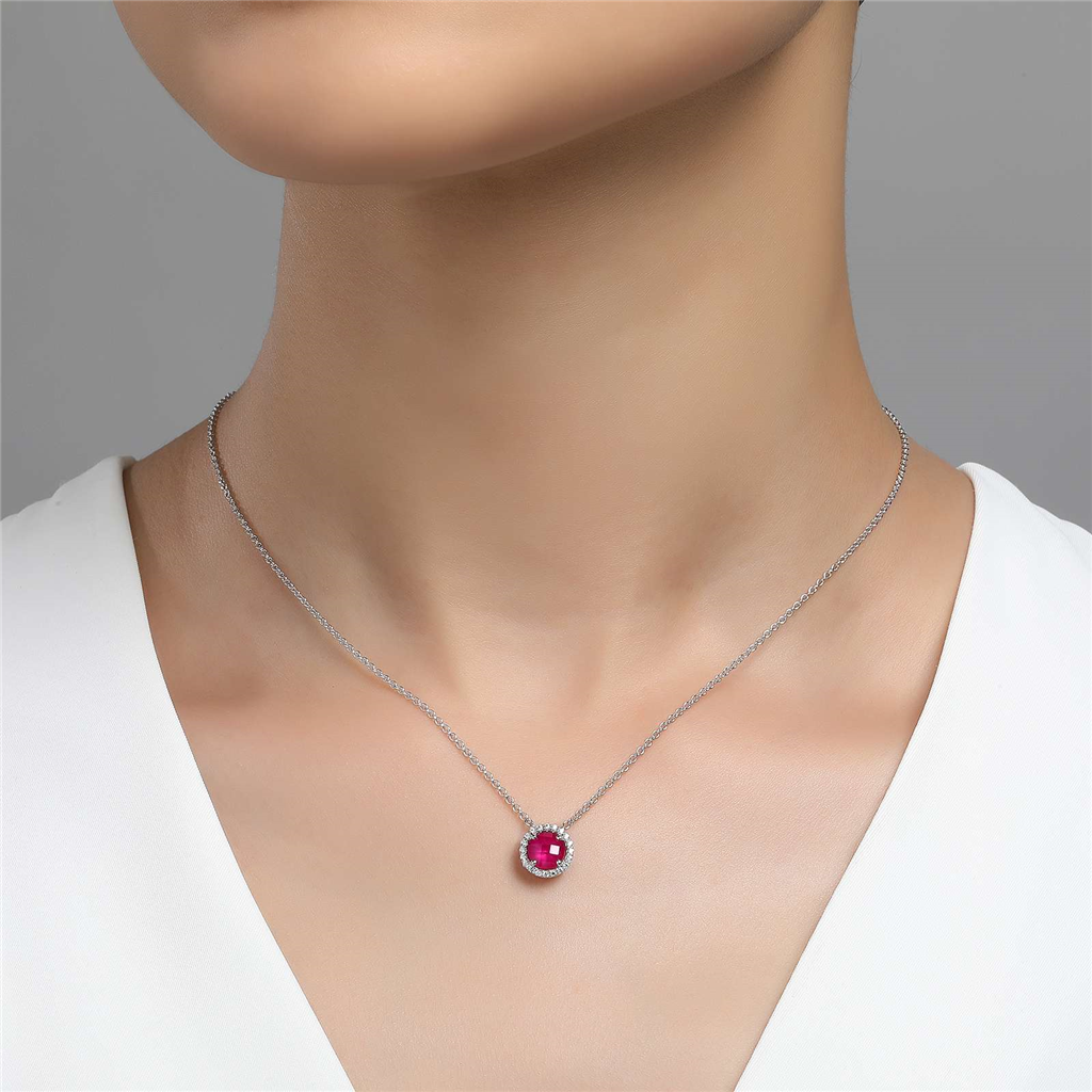 Lafonn 1.05 CTW Simulated Diamonds And Lab Grown July Birthstone Necklace