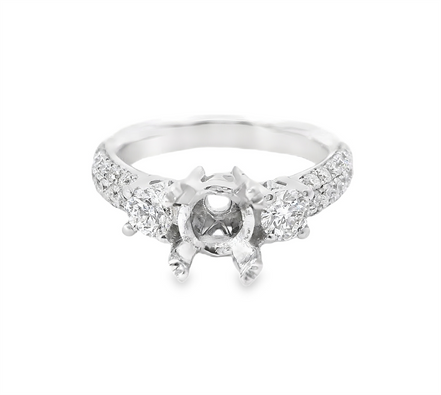 18K White Gold Semi-Mount Engagement Ring