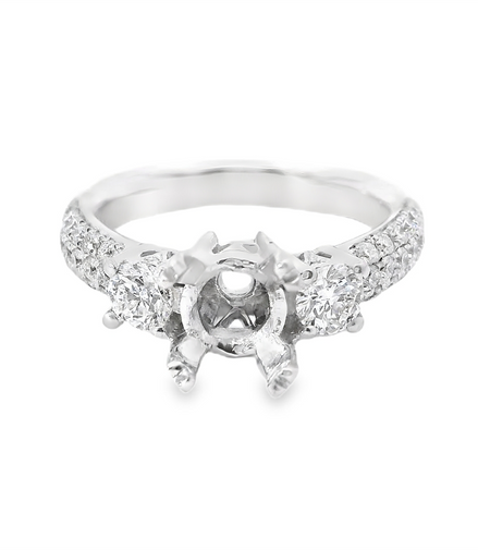 18K White Gold Semi-Mount Engagement Ring