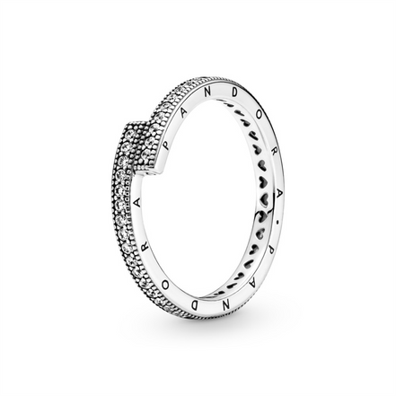 Pandora Signature Sparkling Overlapping Ring Size 7.5