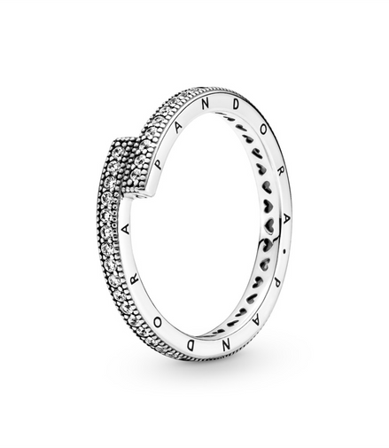 Pandora Signature Sparkling Overlapping Ring Size 7.5