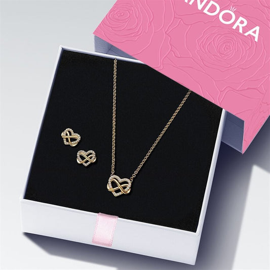 Pandora Timeless Sparkling Infinity Heart Jewelry Gift Set