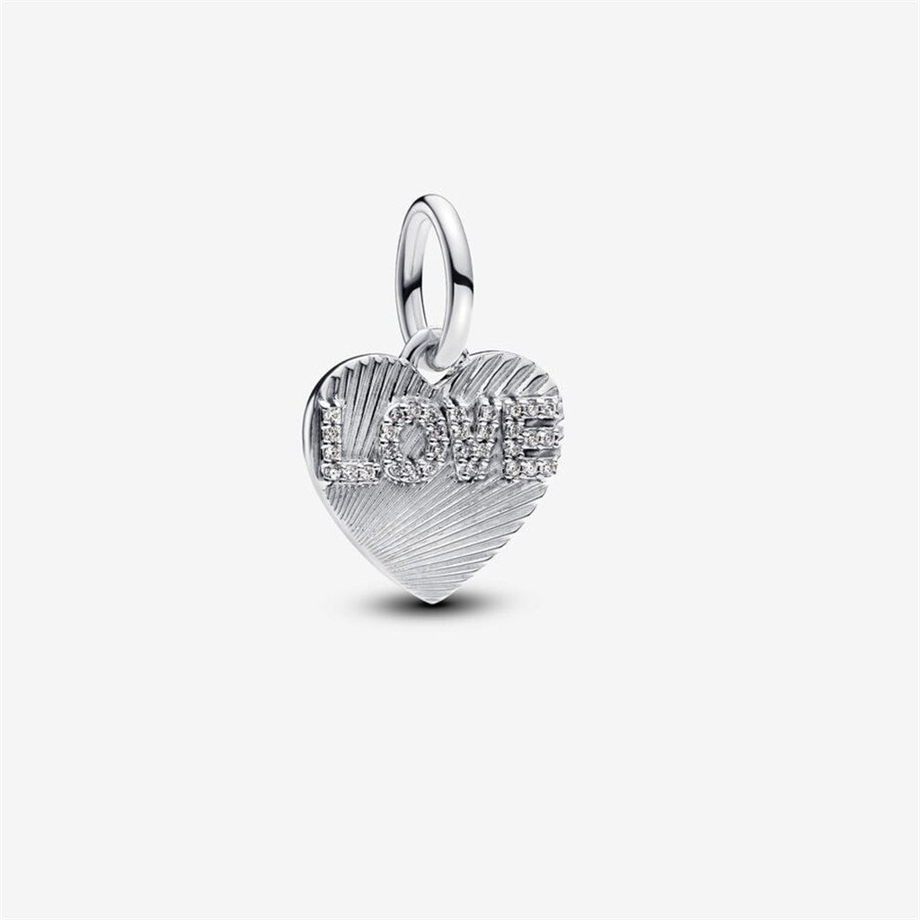 Pandora Moments Engravable Love Heart Dangle Charm