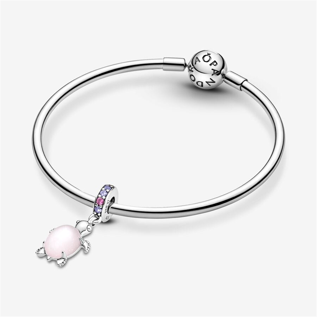 Pandora Moments Murano Glass Pink Sea Turtle Dangle Charm