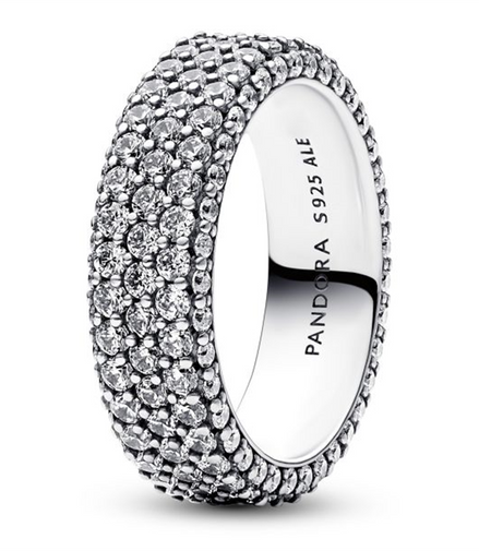 Pandora Timeless Pavé Triple-Row Ring Size 7.5