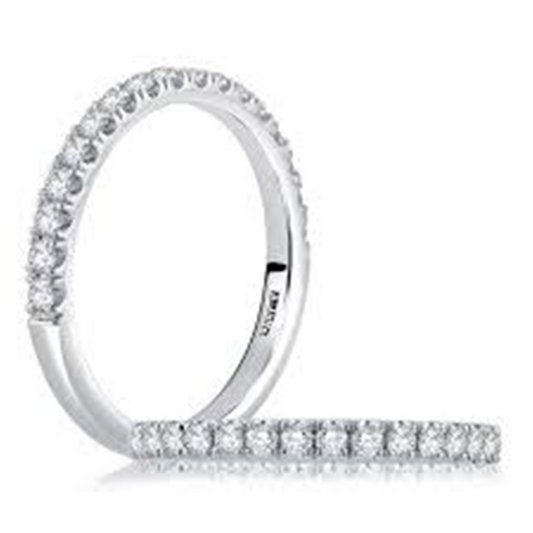 A.JAFFE 14K White Gold Diamond Halfway Band