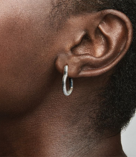 Pandora Moments Heart Charm Hoop Earrings