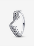 Pandora Timeless Sparkling Asymmetric Wave Ring Size 7