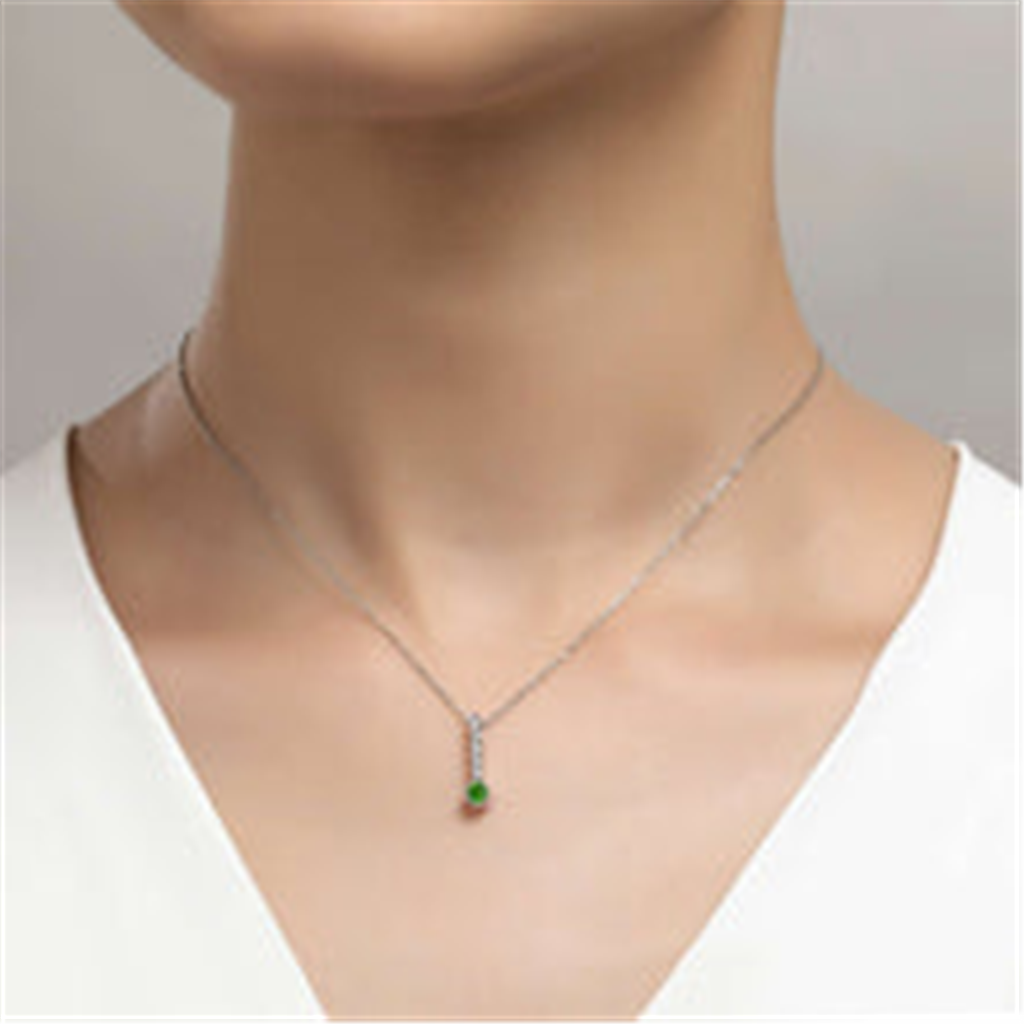 Lafonn 0.32 CTW Simulated Diamond And Simulated Emerald May Birthstone Love Pendant