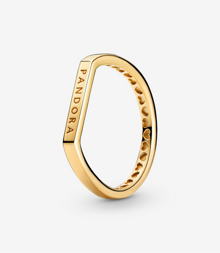 Pandora Signature Logo Bar Stacking Ring Size 6