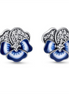 Pandora Moments Blue Pansy Flower Stud Earrings