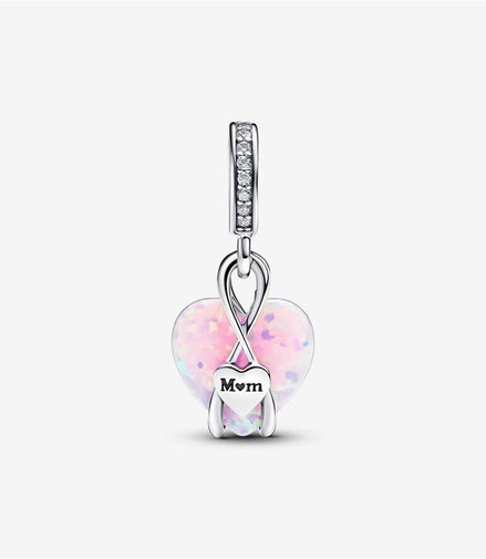 Pandora Moments Mom Opalescent Heart Dangle Charm