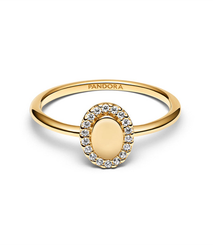 Pandora Timeless Engravable Oval Halo Ring Size 7