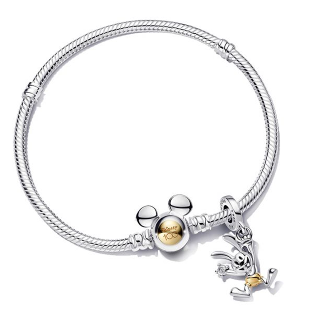 Pandora Disney 100th Anniversary Moments Snake Chain Bracelet Size 19