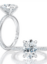 A.JAFFE 14K White Gold Oval Cut Diamond Engagement Ring