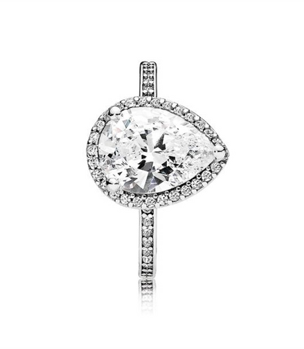 Pandora Timeless Sparkling Teardrop Halo Ring Size 8.5