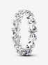 Pandora Timeless Row of Hearts Eternity Ring Size 7.5