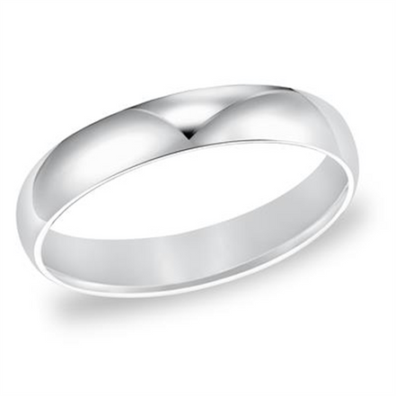 Goldman 14K White Gold 5MM Low Dome Comfort Fit Wedding Band Size 11