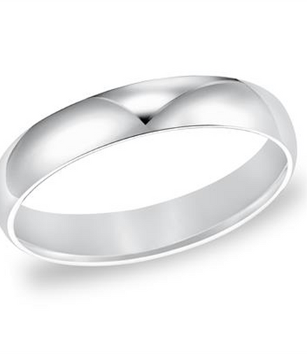 Goldman 14K White Gold 5MM Low Dome Comfort Fit Wedding Band Size 11