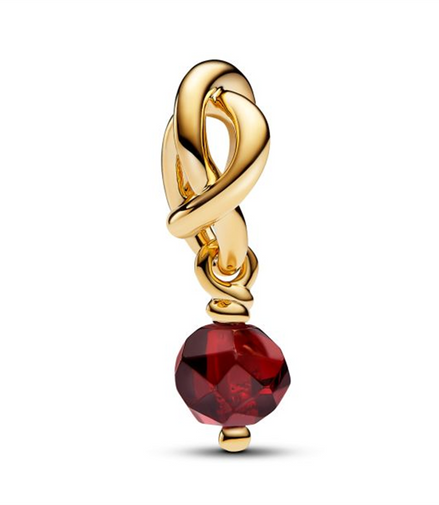 Pandora Moments January Birthstone Faceted Red Eternity Circle Dangle Charm