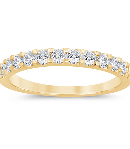 14K Yellow Gold 0.50 CTW Diamond Half Eternity Band