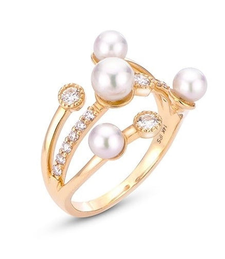 Imperial Pearl 14K Yellow Gold Akoya Pearl Ring Size 7