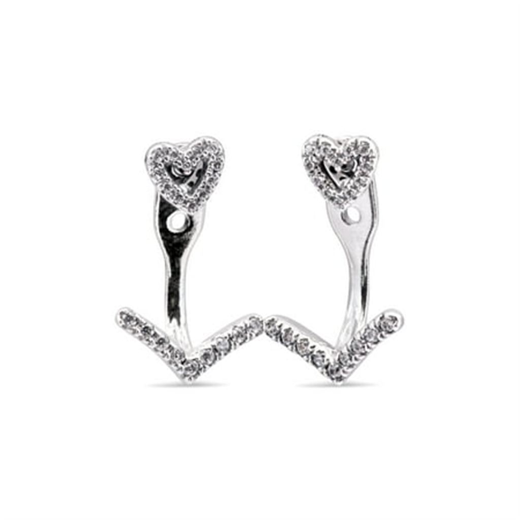 Pandora Timeless Sparkling Wishbone Heart Stud Earrings